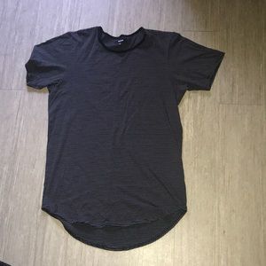 MENS LARGE STRIPED TEE. BLACK/GRAY